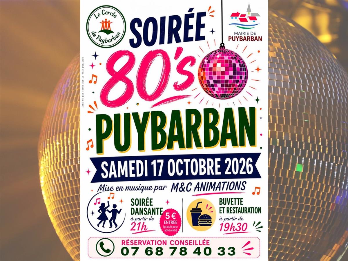 Affiche ou photo : Soirée années 80
