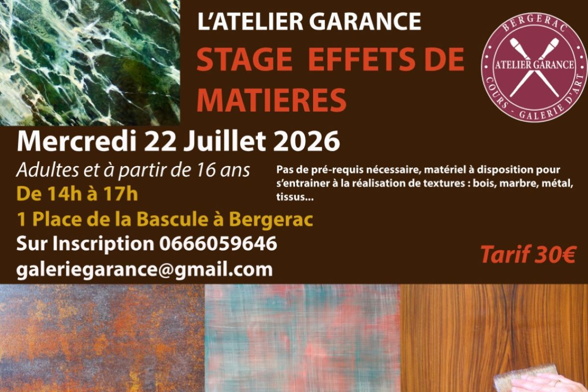 Stage effets de matières