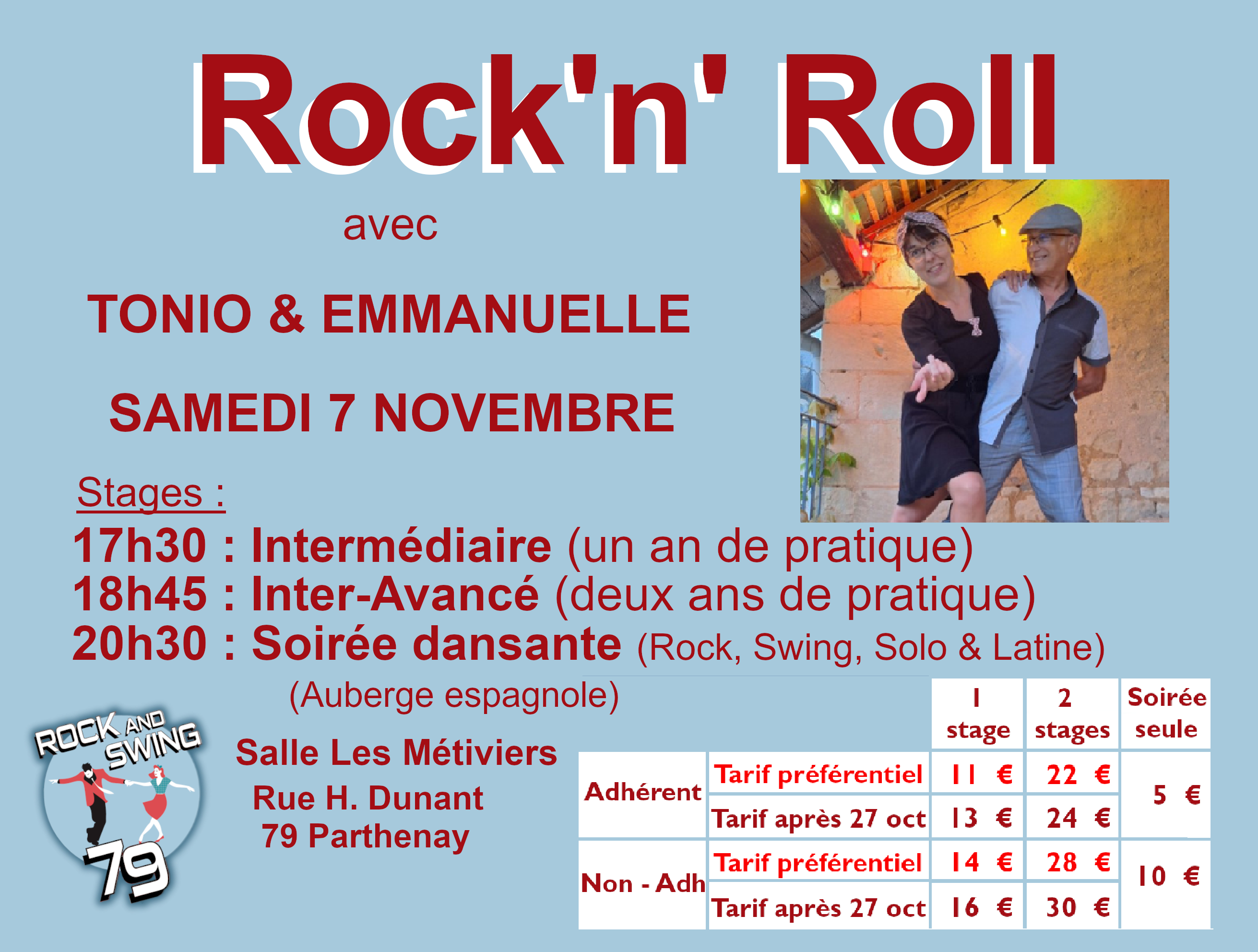 Stage de rock et soirée dansante