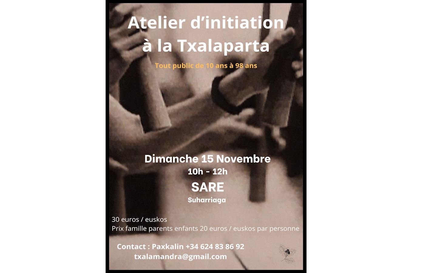 Atelier d’initiation à la txalaparta