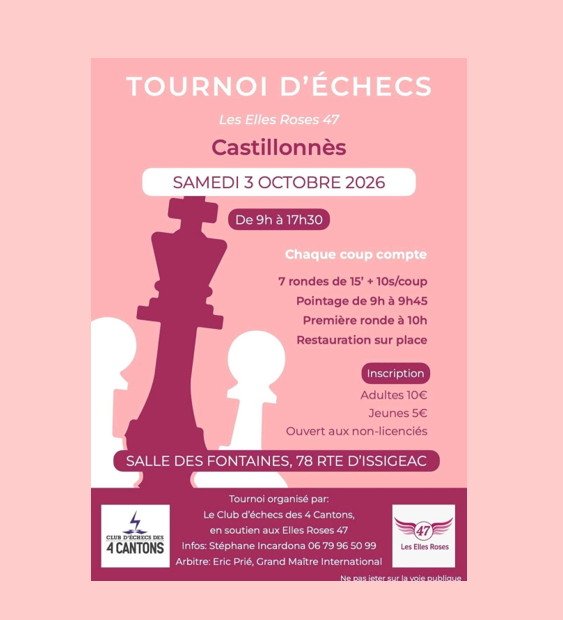 Tournoi d'échecs pour Octobre Rose