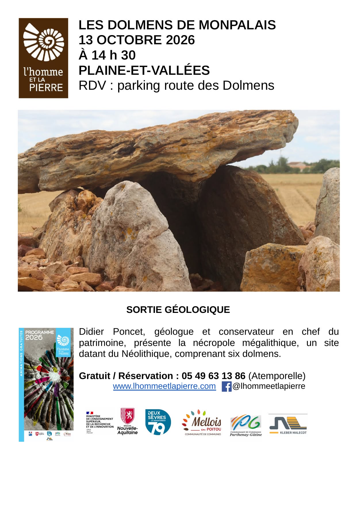Visite des dolmens de la nécropole de Monpalais