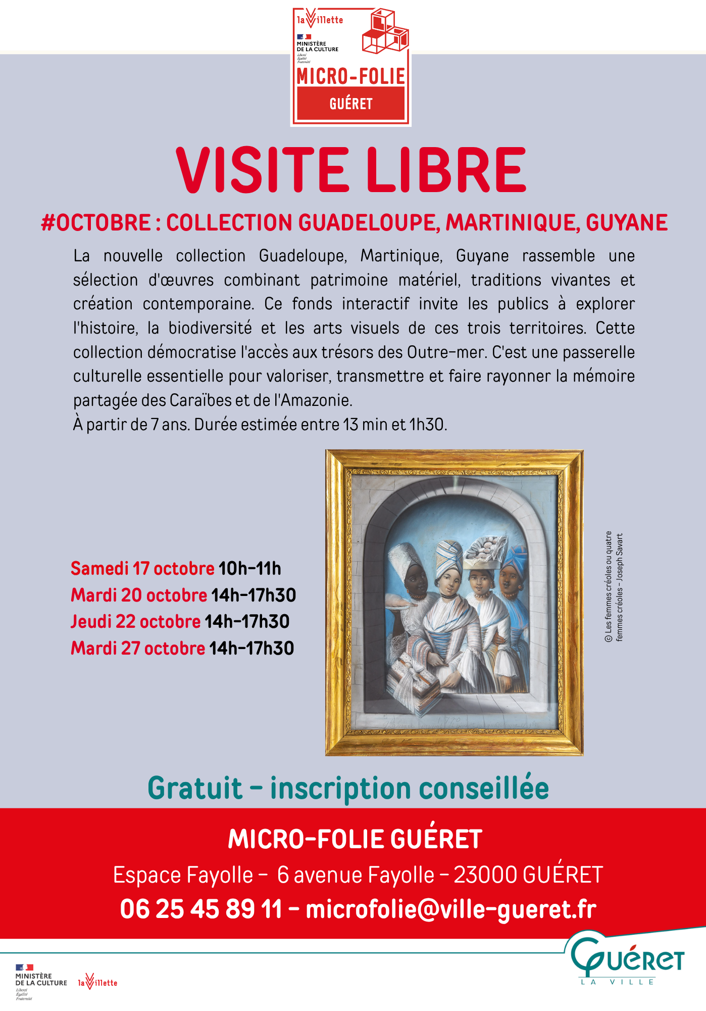 Visite libre collection Guadeloupe, Martinique, Guyane