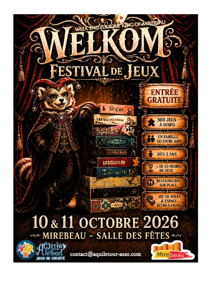 Affiche festival de jeux Welkom