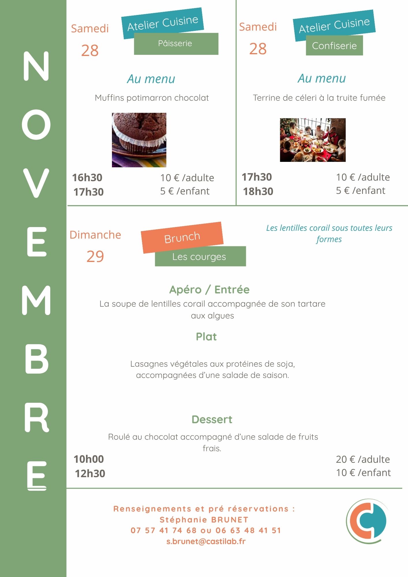 Ateliers culinaires Bio d'Ici novembre