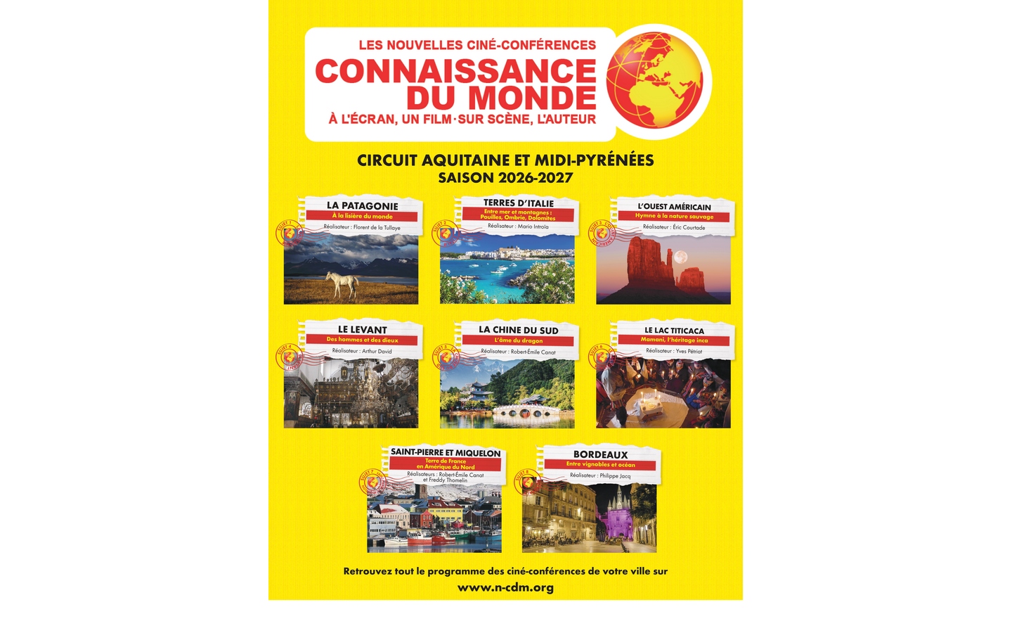 Connaissance du monde - saison 2026/2027