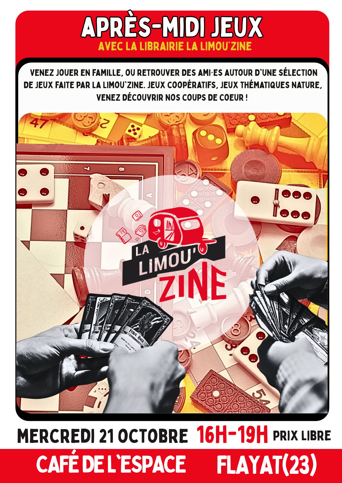 Après-midi jeux de société avec la Librairie la Limouzine