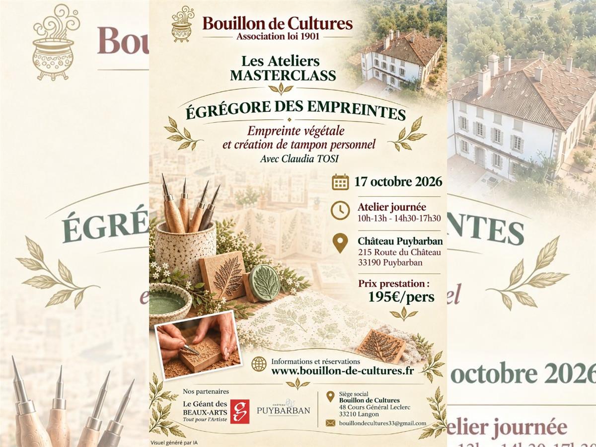 Affiche ou photo : Ateliers mastercalss : empreinte végétale + création de tampon