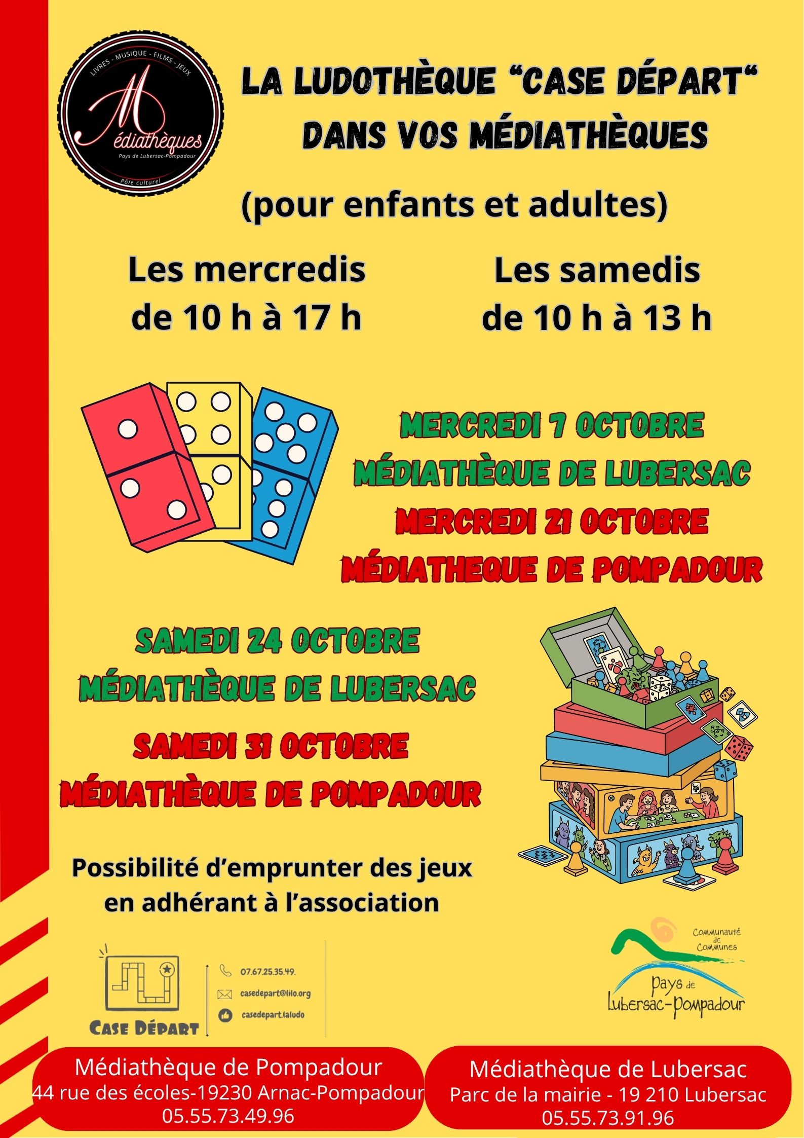Ludothèque "case départ" à la médiathèque de Lubersac