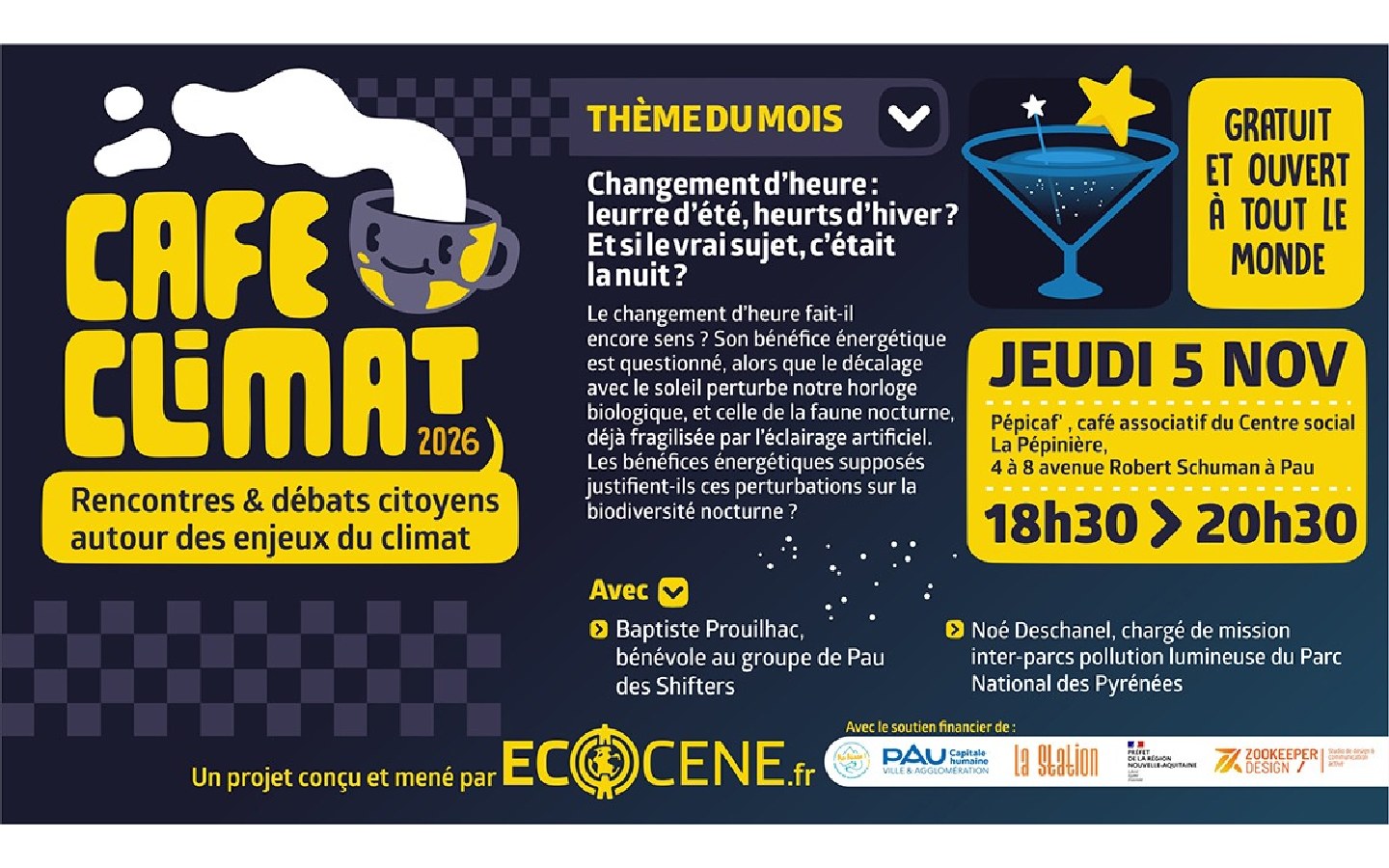 Café Climat 2026: « Changement d'heure : leurre d'été, heures d'hiver ? Et si le vrai sujet, c'était la nuit ? »