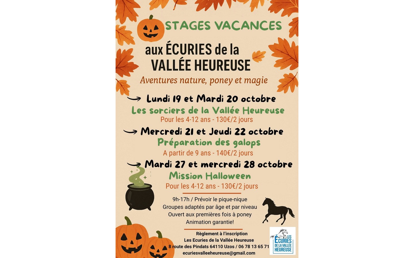 Stage Equitation - Ecuries Vallée Heureuse
