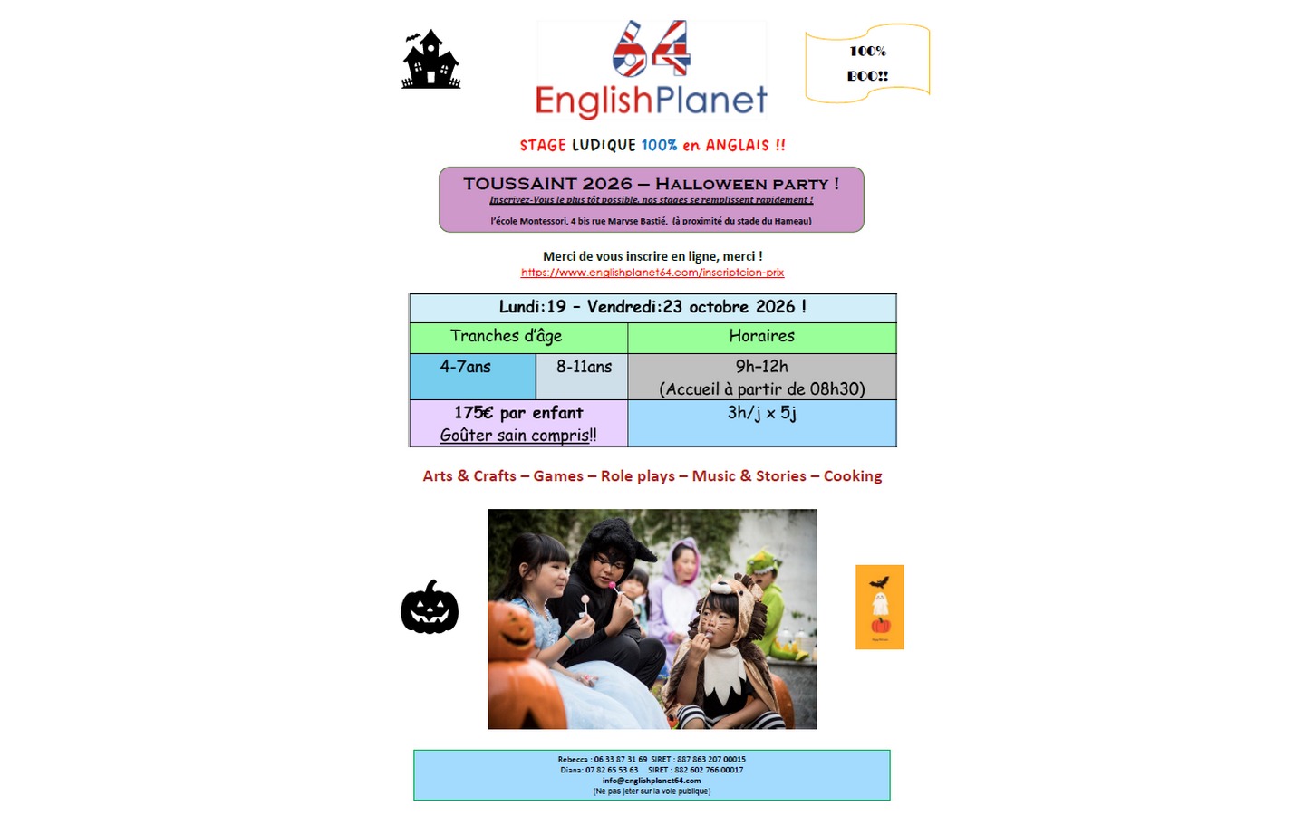 English Planet - Stage anglais "Halloween party"