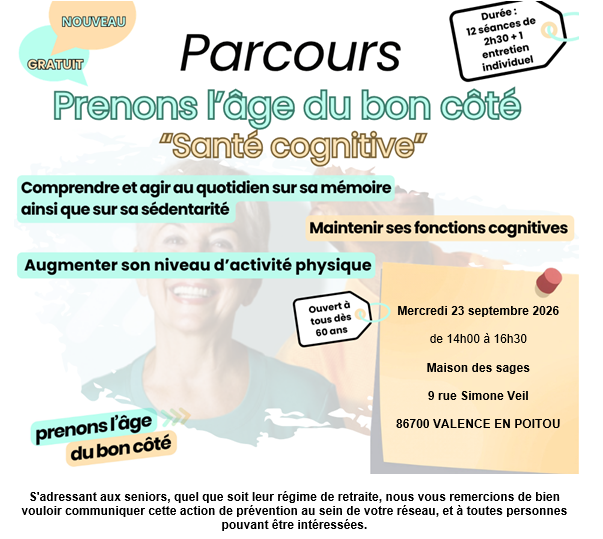 Parcours Prenons l'âge du bon côté " Santé Cognitive"
