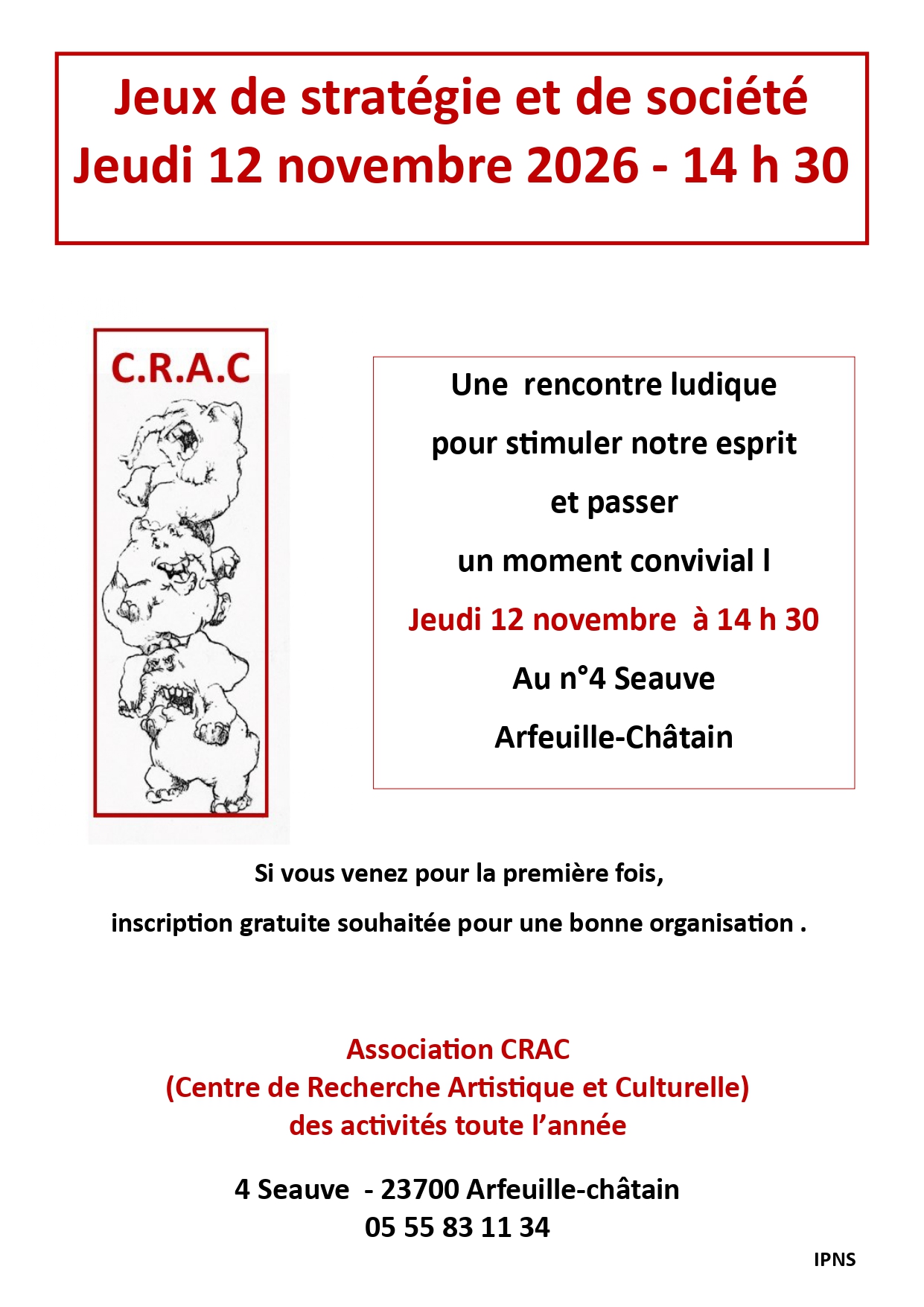 CRAC : Après-midi jeux de stratégie