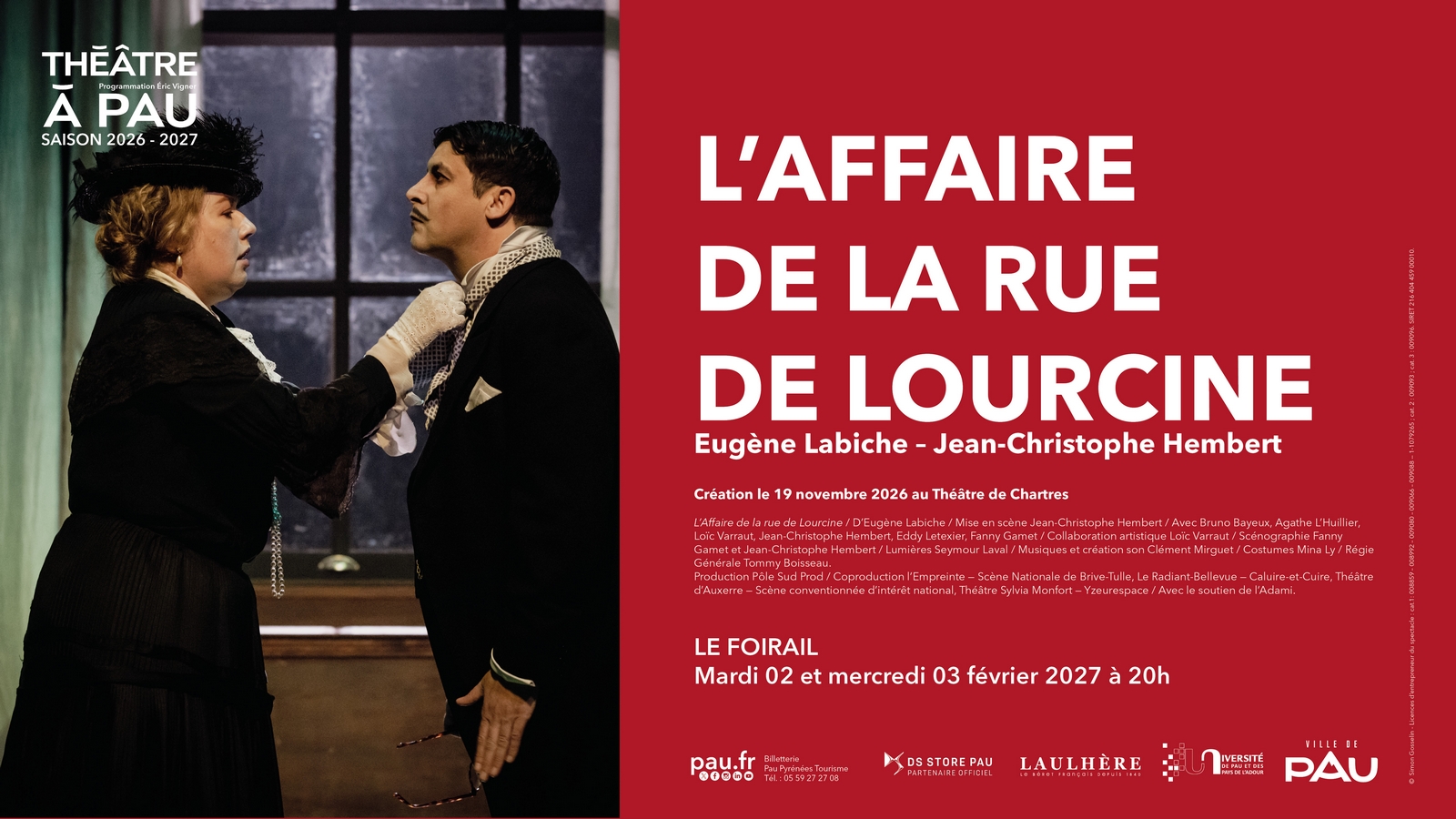 Saison Théâtre à Pau - L'affaire de la rue de Lourcine