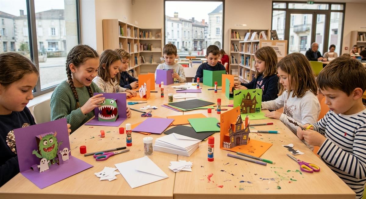 Affiche ou photo : Carte dépliante d'horreur - Atelier pour enfants