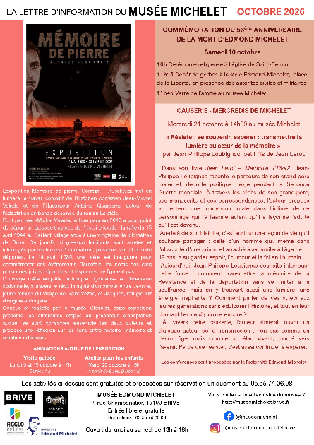Commémorationdu 56ème anniversaire de la mort d'Edmond Michelet (Musée Michelet)