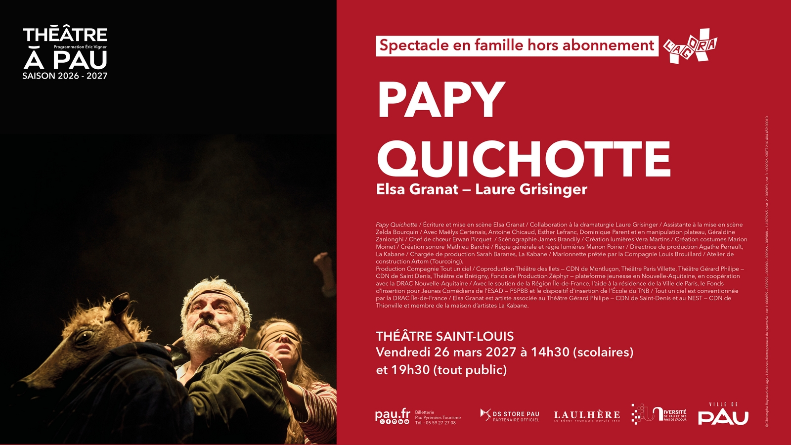 Saison Théâtre à Pau - Papy Quichotte