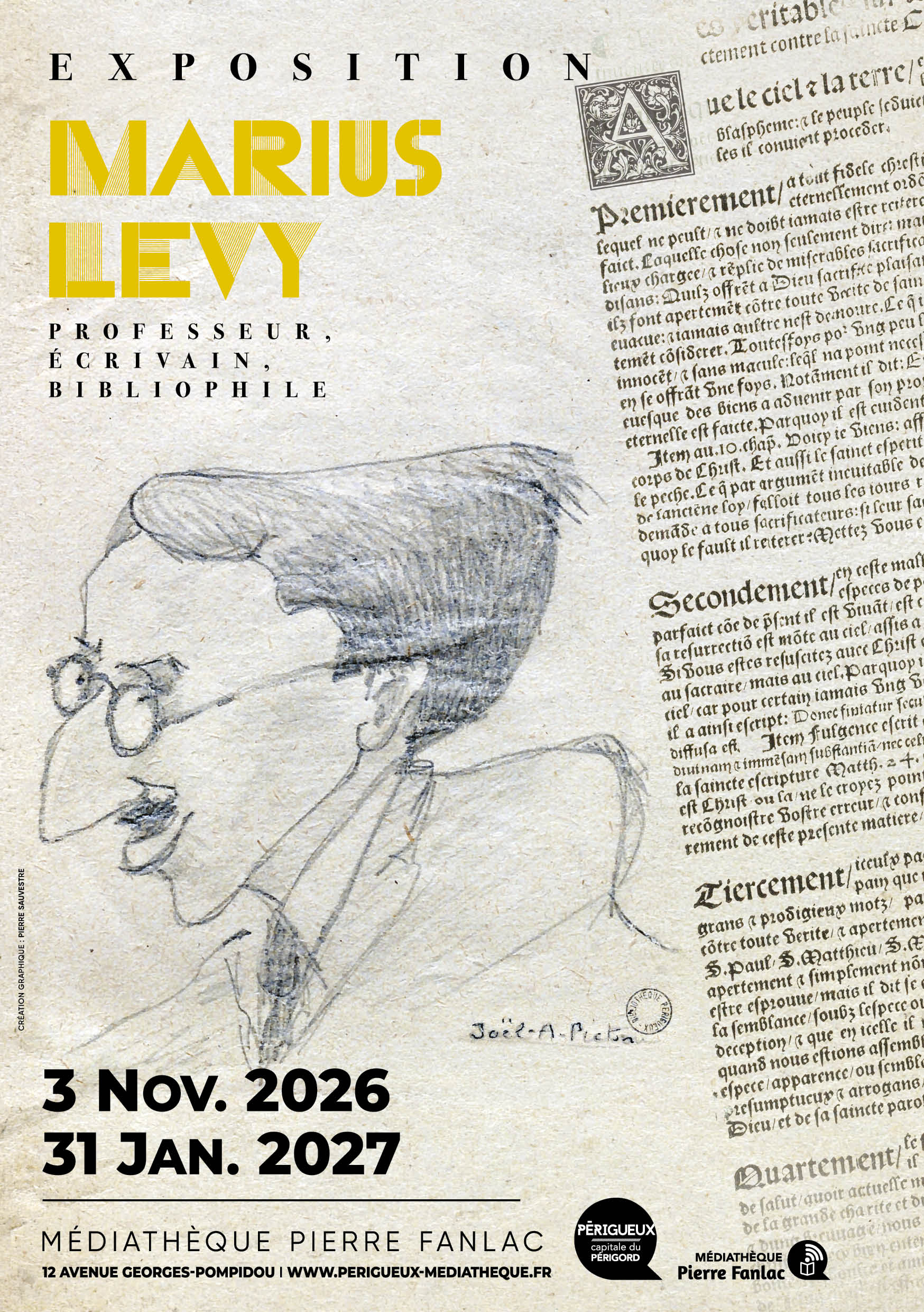 Exposition : Marius Lévy - professeur, écrivain, bibliophile