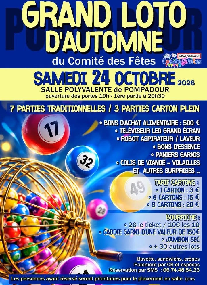 Grand loto d'automne à Pompadour
