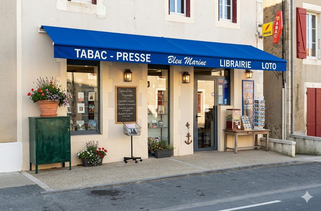 Tabac presse Bleu Marine